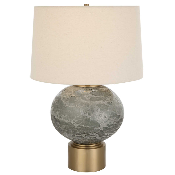 American Home Furniture Uttermost Lunia Gray Glass Table Lamp