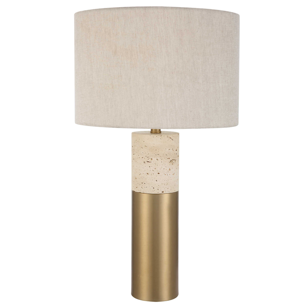 American Home Furniture Uttermost Gravitas Elegant Brass & Stone Lamp