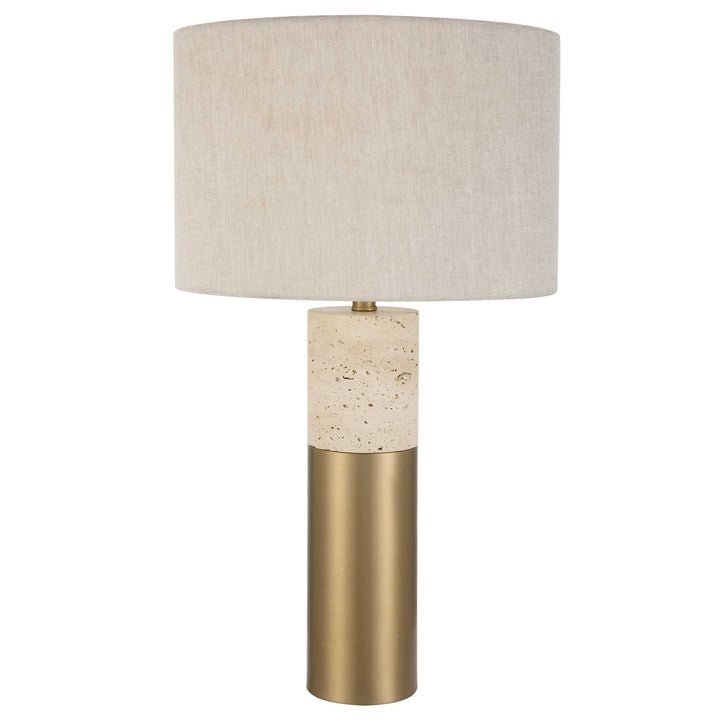 American Home Furniture Uttermost Gravitas Elegant Brass & Stone Lamp