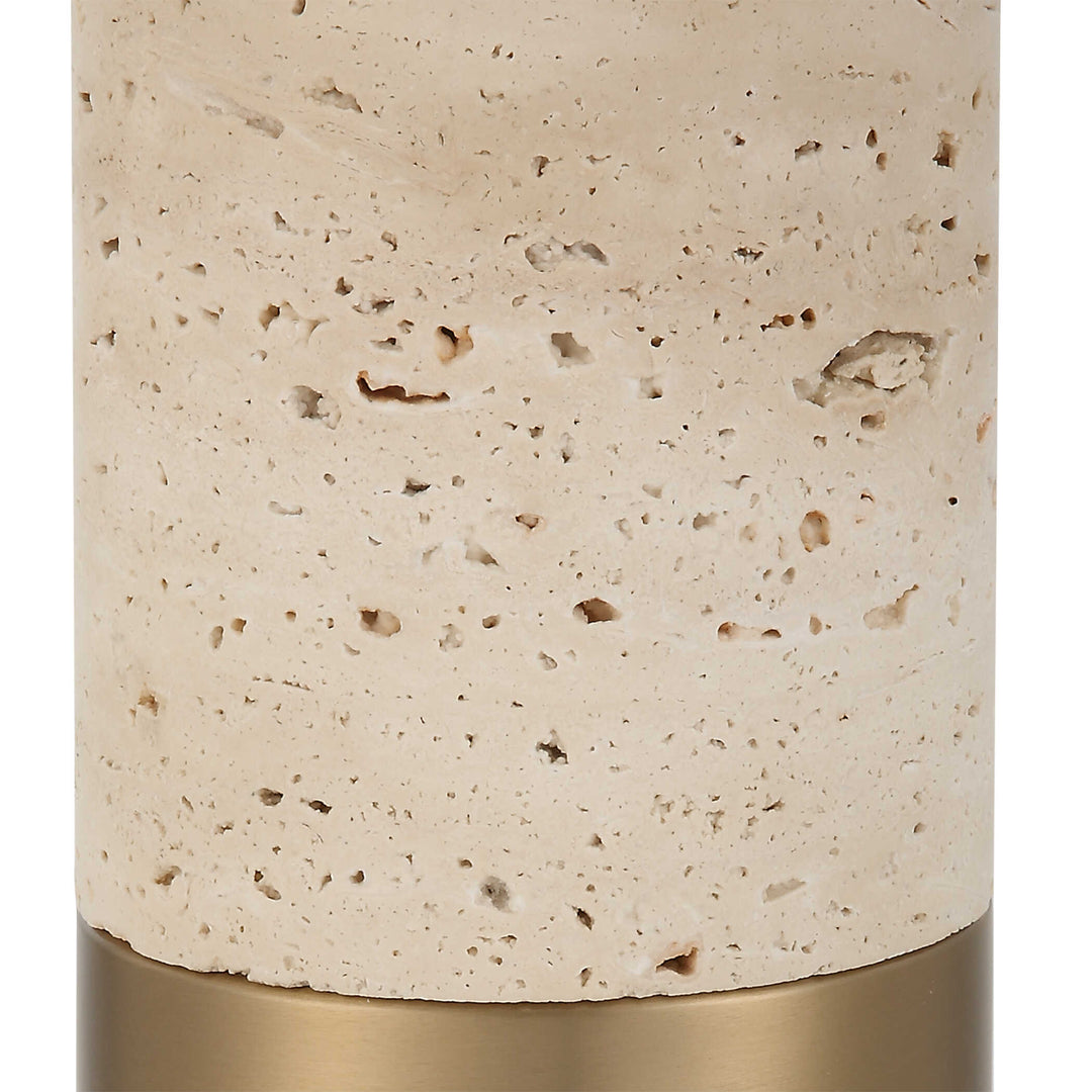 American Home Furniture Uttermost Gravitas Elegant Brass & Stone Lamp