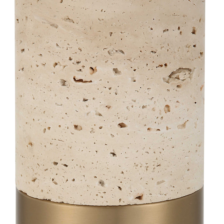 American Home Furniture Uttermost Gravitas Elegant Brass & Stone Lamp