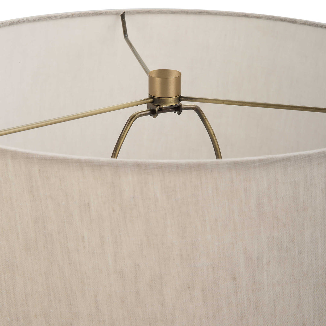 American Home Furniture Uttermost Gravitas Elegant Brass & Stone Lamp