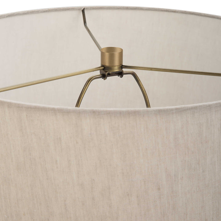 American Home Furniture Uttermost Gravitas Elegant Brass & Stone Lamp