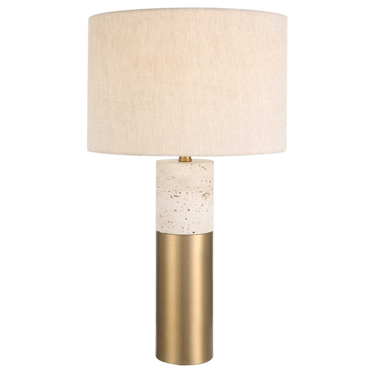 American Home Furniture Uttermost Gravitas Elegant Brass & Stone Lamp