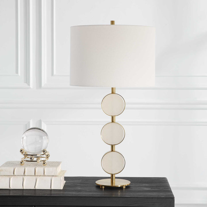 American Home Furniture Uttermost Three Rings Contemporary Table Lamp