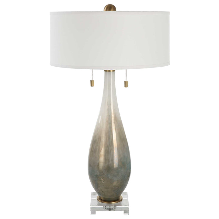 American Home Furniture Uttermost Cardoni Bronze Glass Table Lamp