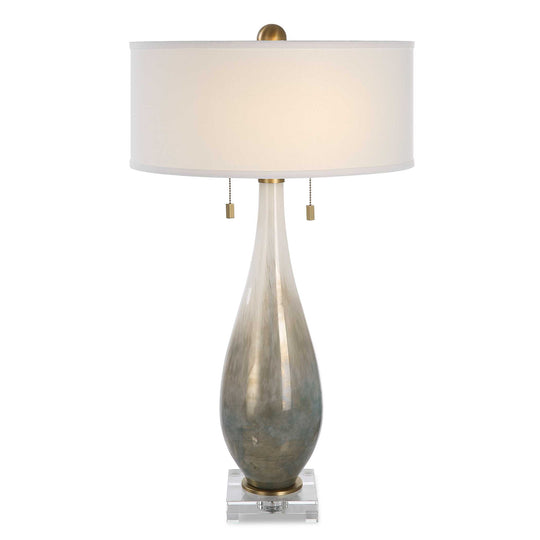 American Home Furniture Uttermost Cardoni Bronze Glass Table Lamp