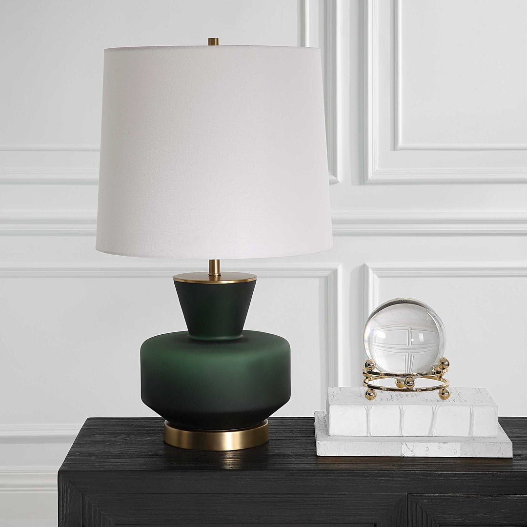 American Home Furniture Uttermost Trentino Dark Emerald Green Table Lamp