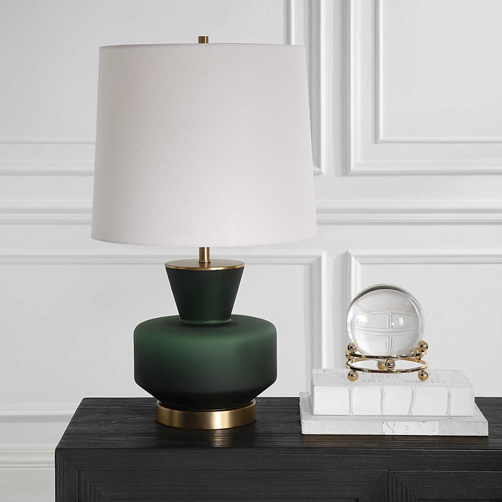American Home Furniture Uttermost Trentino Dark Emerald Green Table Lamp
