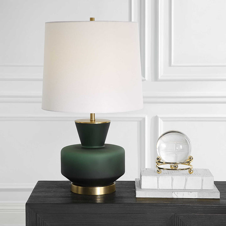American Home Furniture Uttermost Trentino Dark Emerald Green Table Lamp