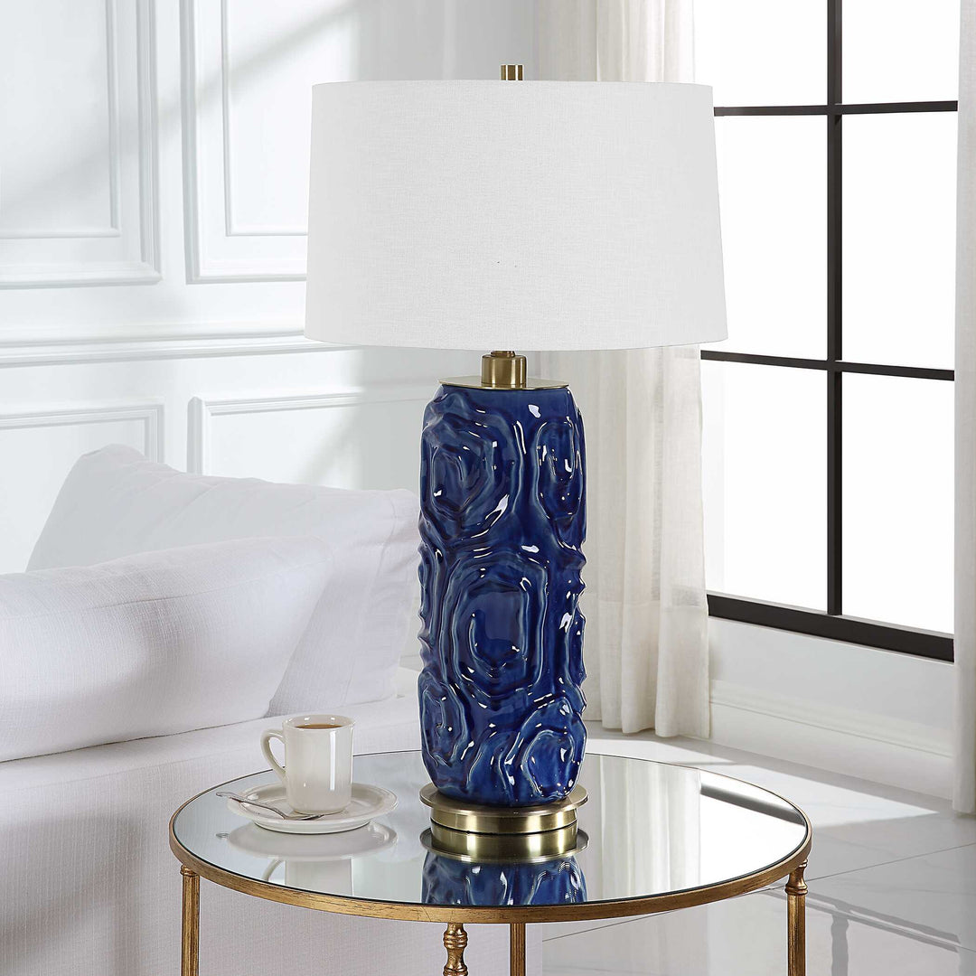 American Home Furniture Uttermost Zade Blue Table Lamp