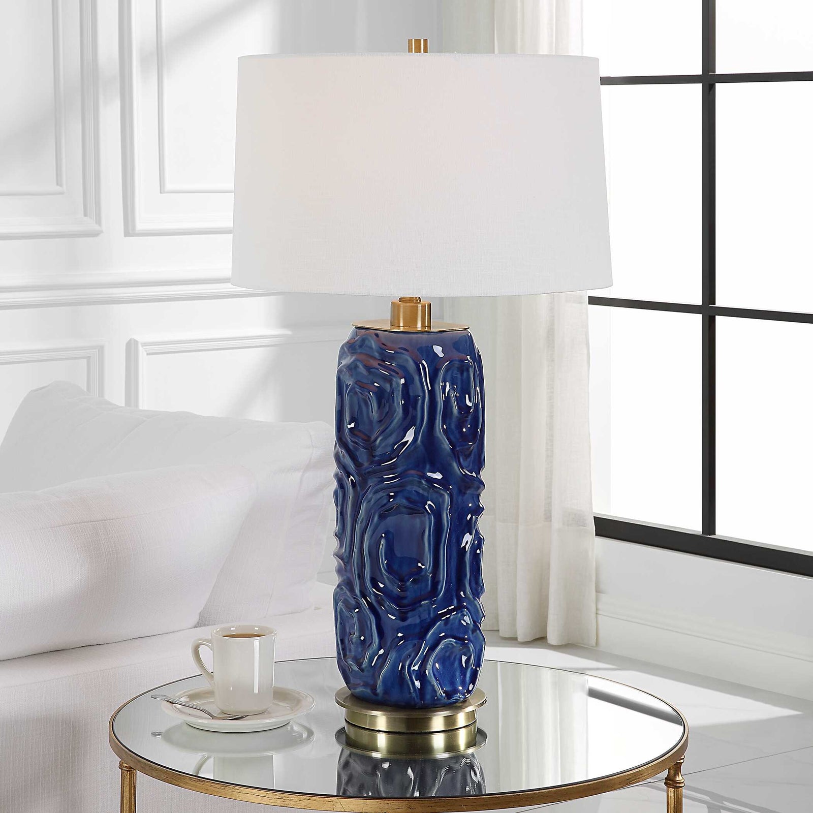American Home Furniture Uttermost Zade Blue Table Lamp