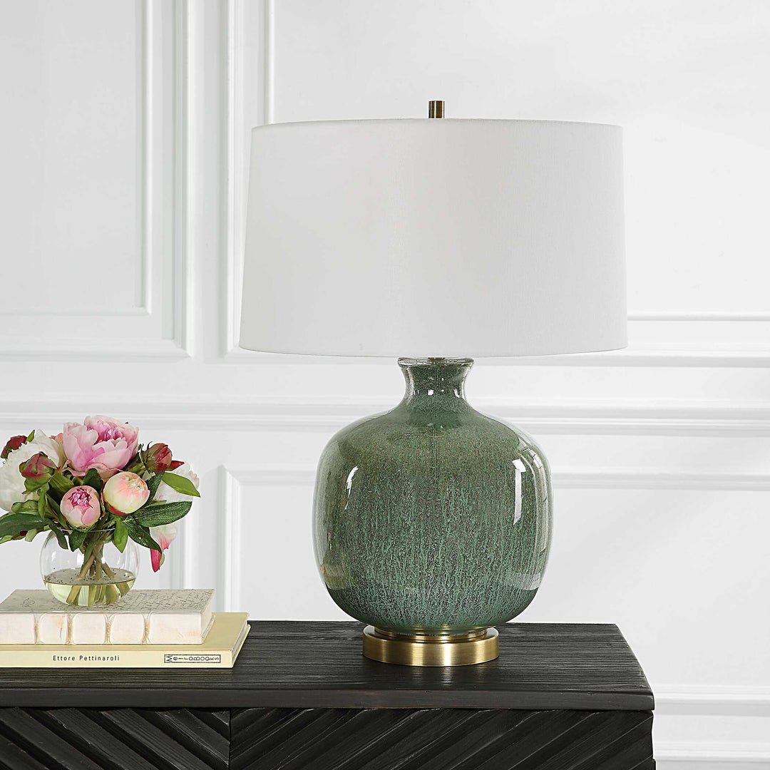 American Home Furniture Uttermost Nataly Aged Green Table Lamp