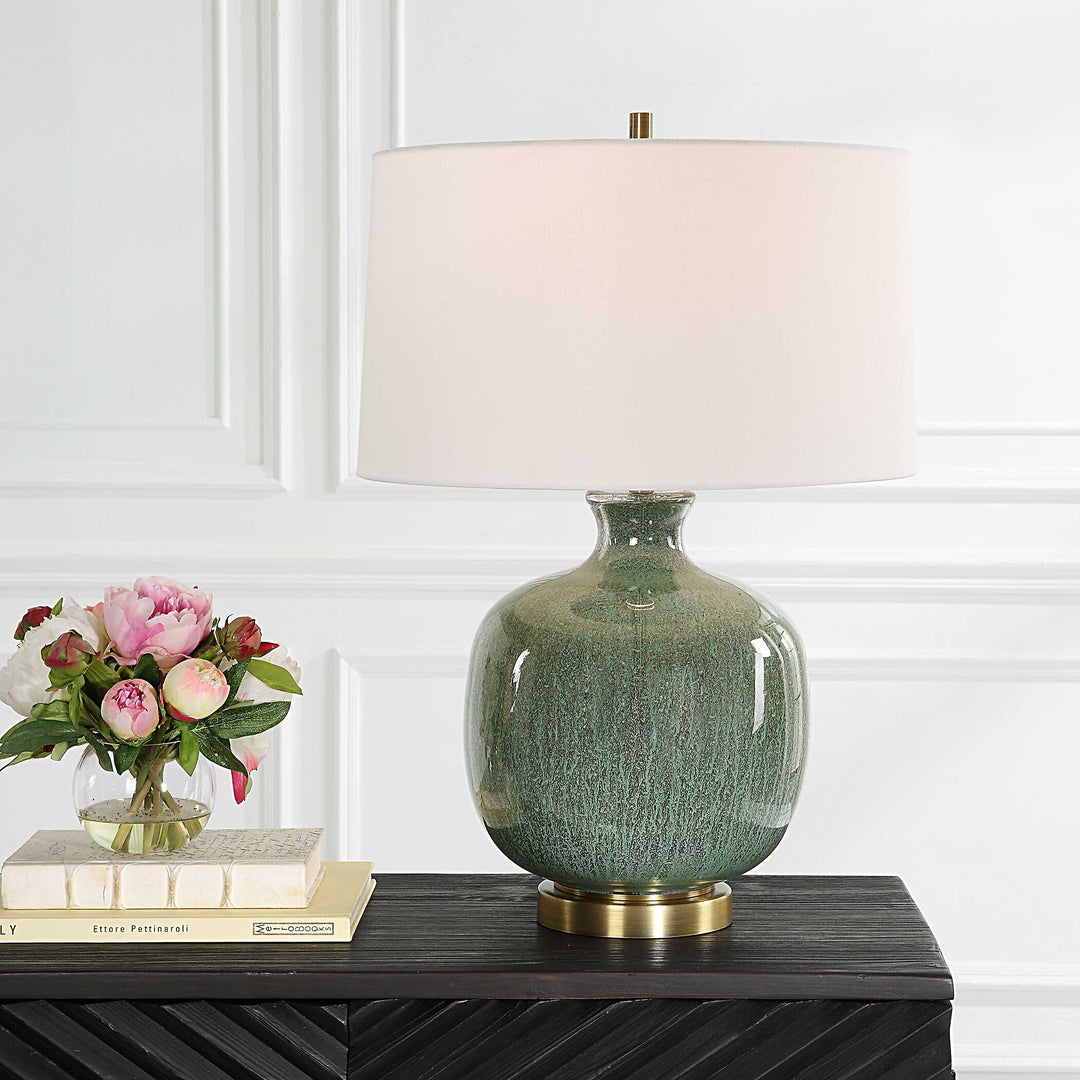 American Home Furniture Uttermost Nataly Aged Green Table Lamp