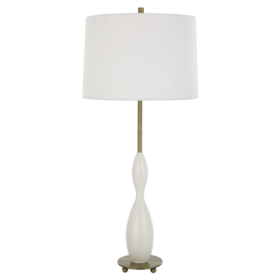American Home Furniture Uttermost Annora Glossy White Table Lamp
