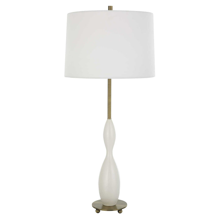 American Home Furniture Uttermost Annora Glossy White Table Lamp
