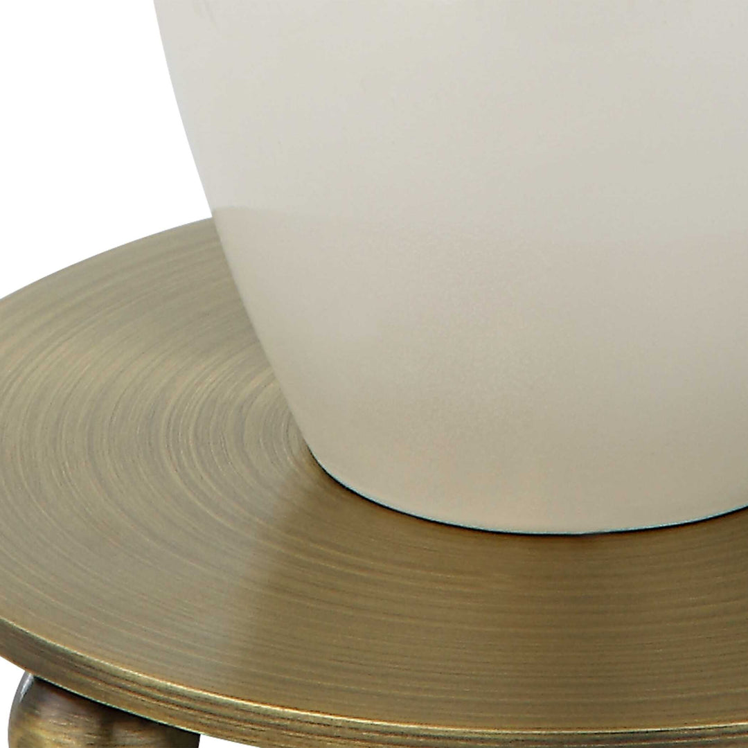 American Home Furniture Uttermost Annora Glossy White Table Lamp