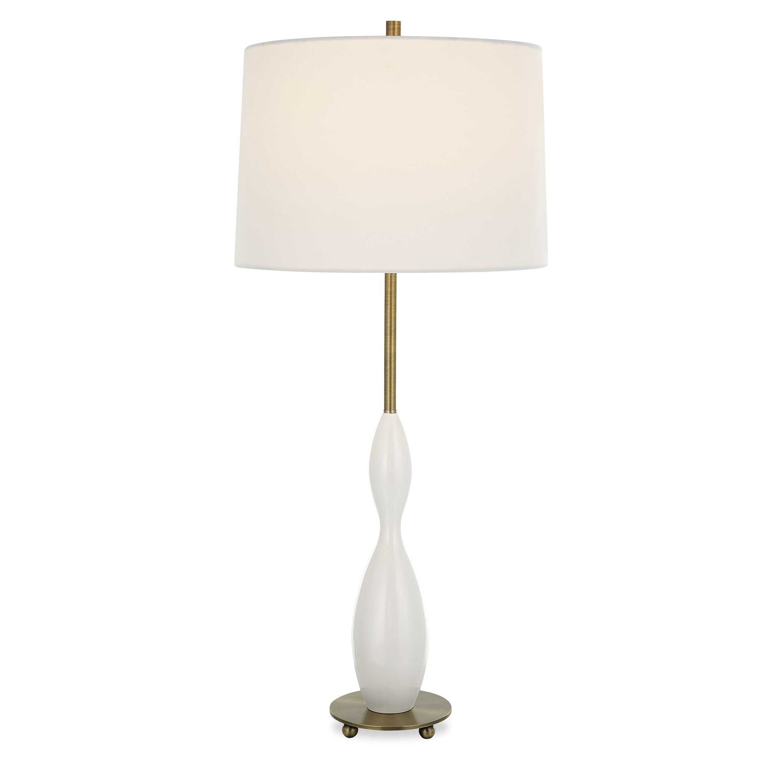 American Home Furniture Uttermost Annora Glossy White Table Lamp