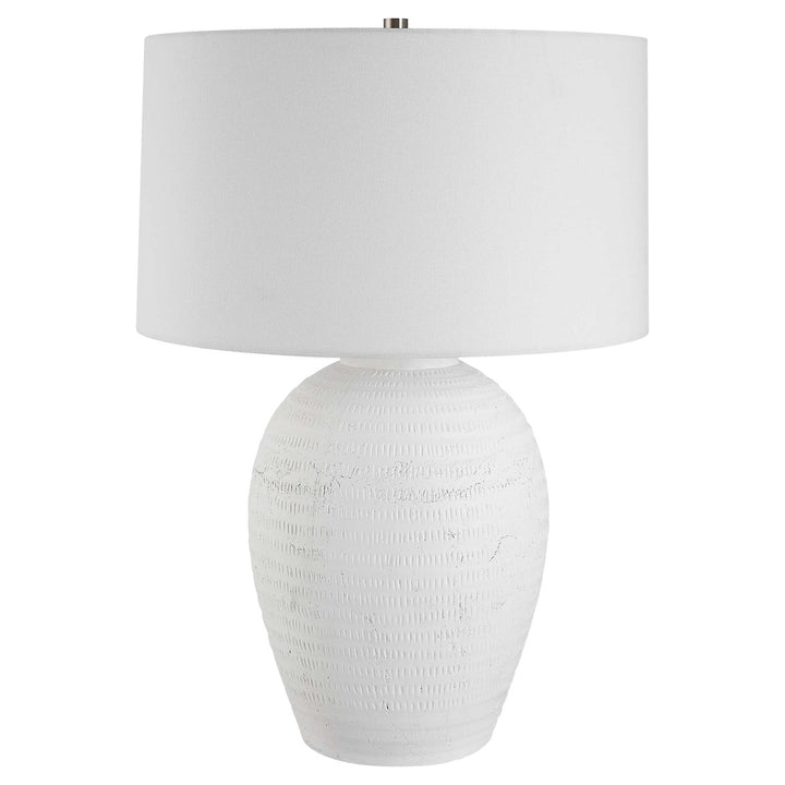 American Home Furniture Uttermost Reyna Chalk White Table Lamp