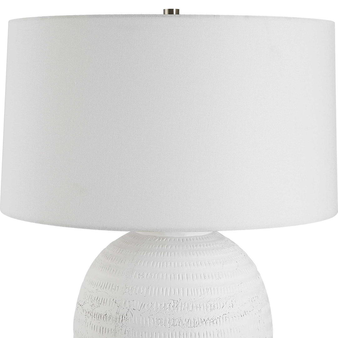 American Home Furniture Uttermost Reyna Chalk White Table Lamp