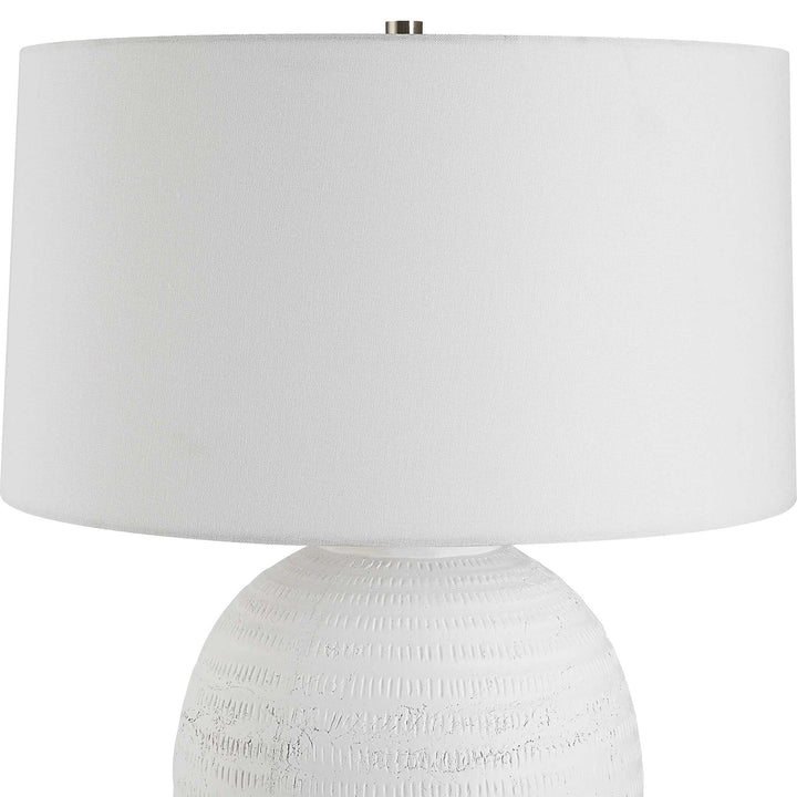 American Home Furniture Uttermost Reyna Chalk White Table Lamp