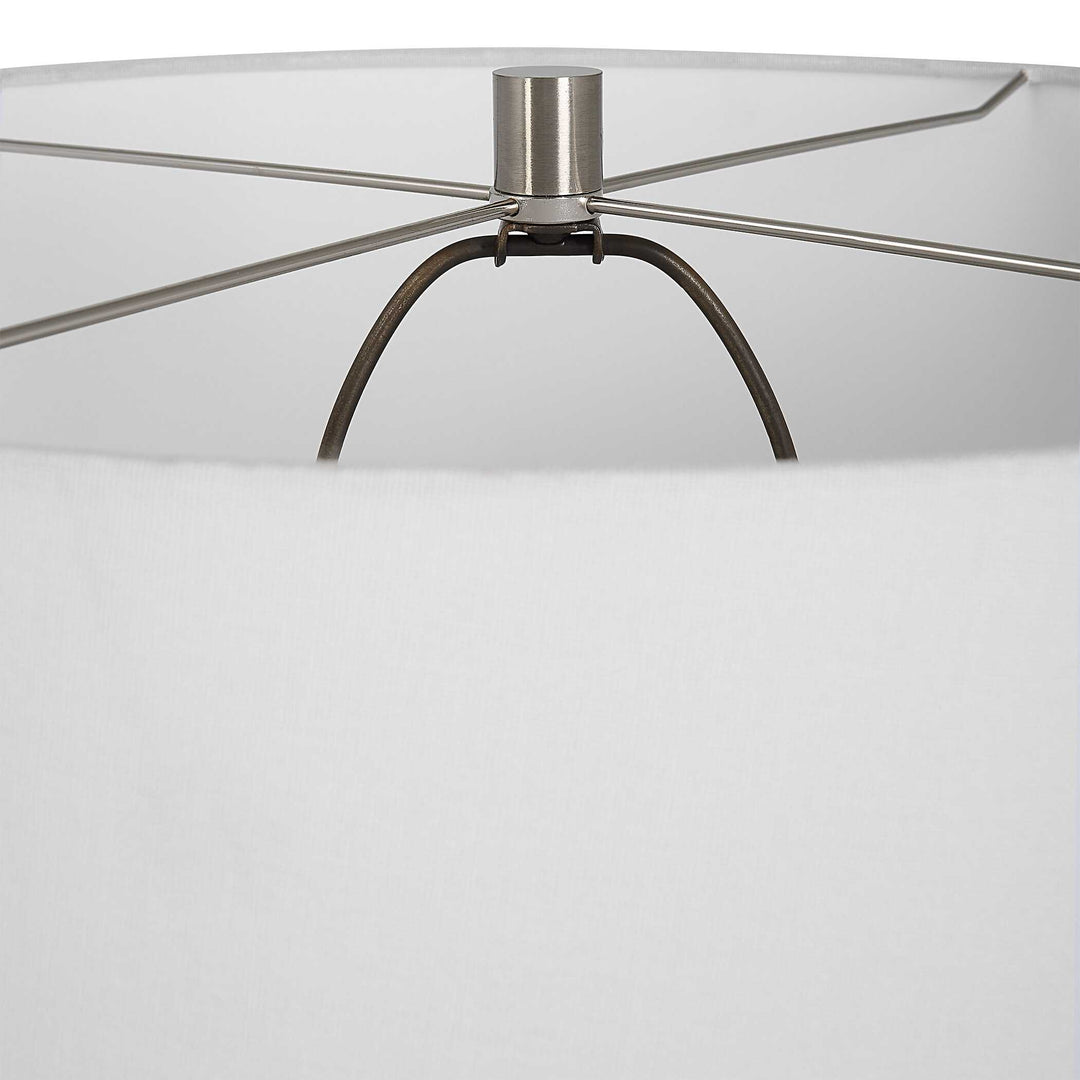 American Home Furniture Uttermost Reyna Chalk White Table Lamp