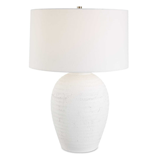 American Home Furniture Uttermost Reyna Chalk White Table Lamp