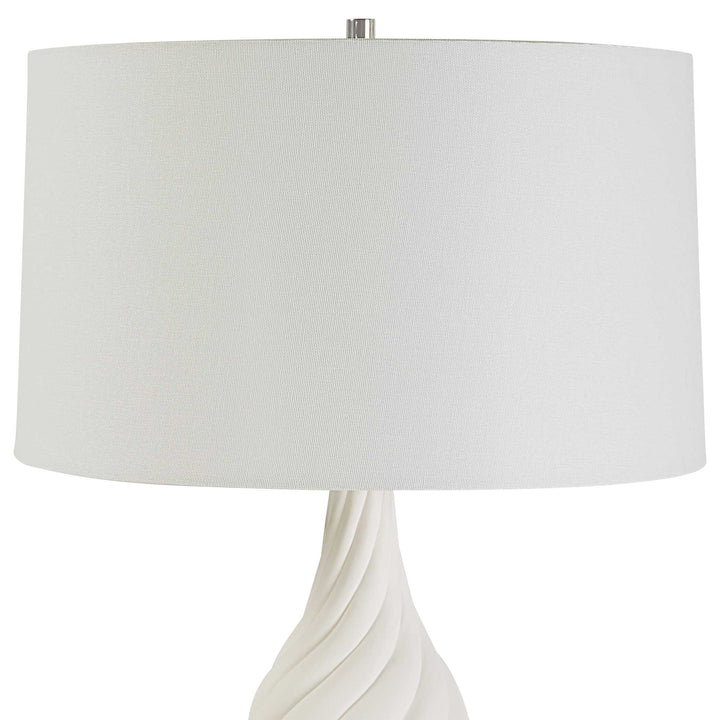 American Home Furniture Uttermost Twisted Swirl White Table Lamp