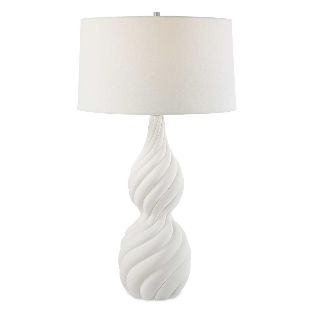 Twisted Swirl White Table Lamp - AmericanHomeFurniture