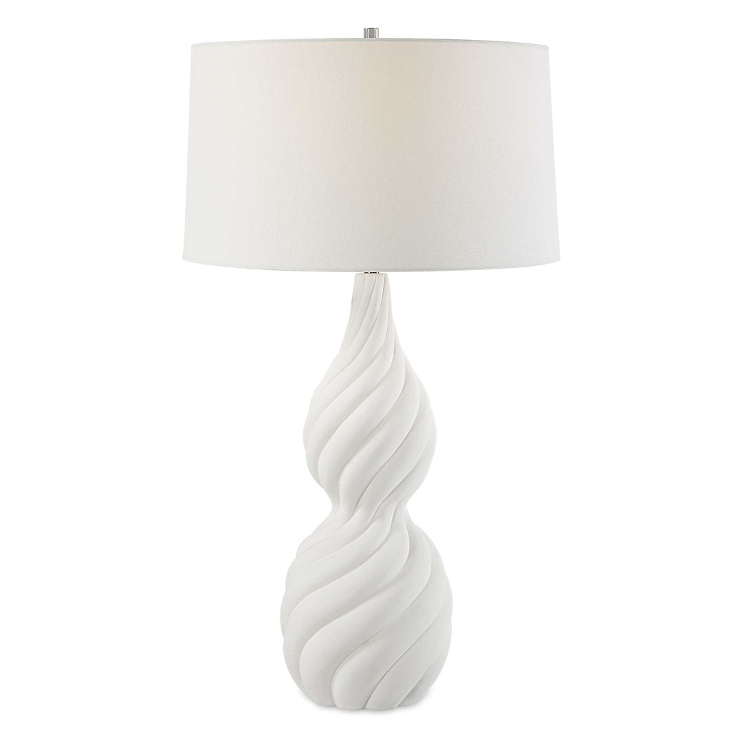 American Home Furniture Uttermost Twisted Swirl White Table Lamp