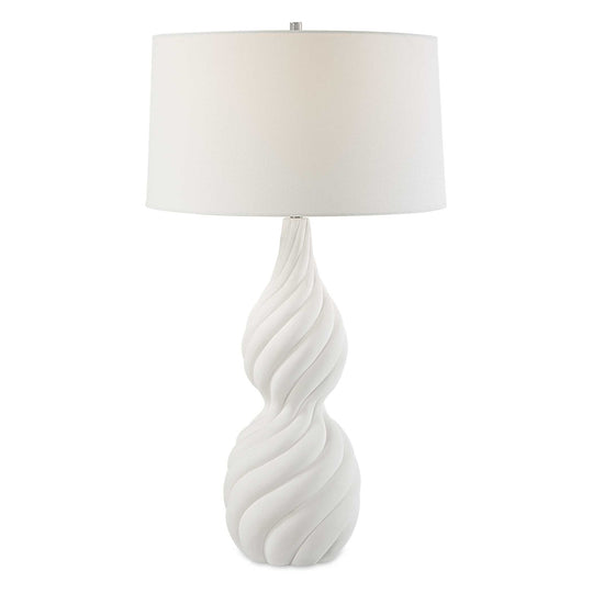 American Home Furniture Uttermost Twisted Swirl White Table Lamp