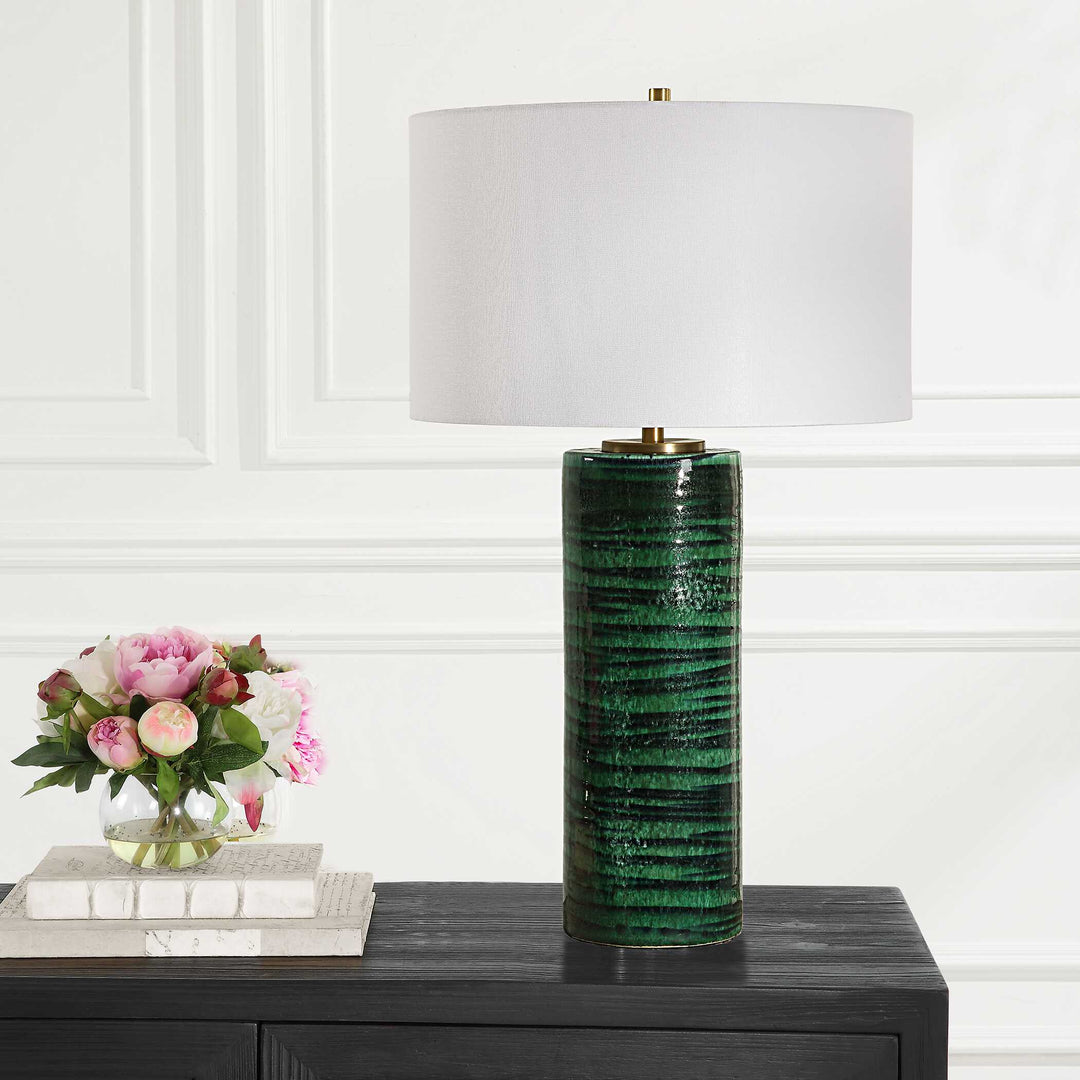 American Home Furniture Uttermost Galeno Emerald Green Table Lamp
