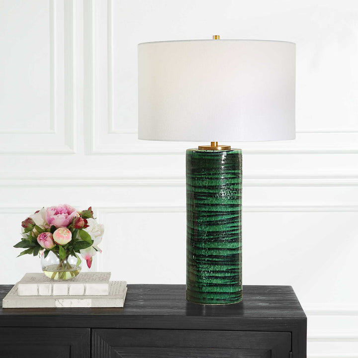 American Home Furniture Uttermost Galeno Emerald Green Table Lamp