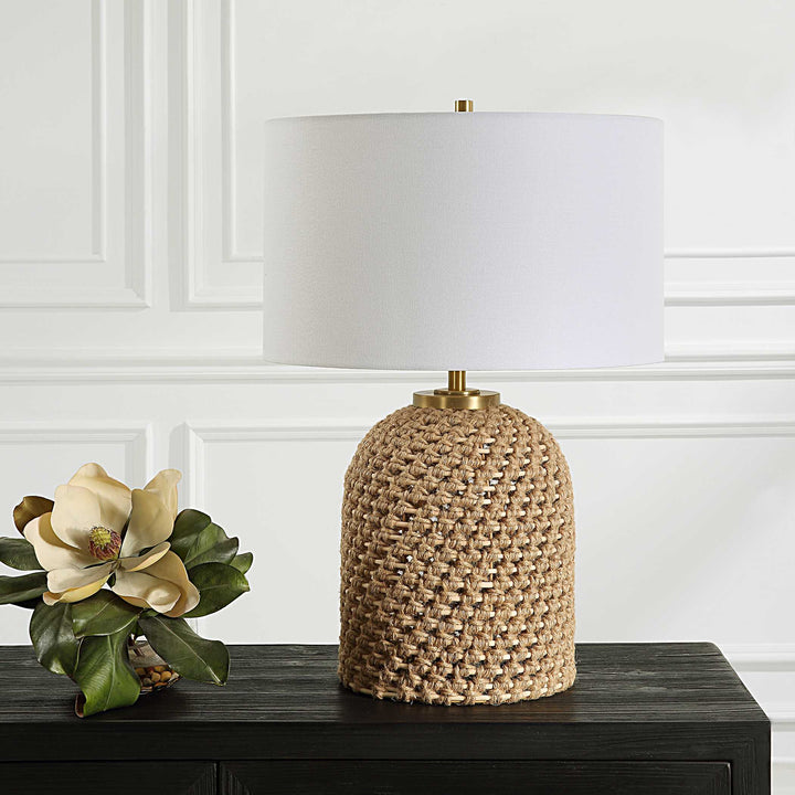 American Home Furniture Uttermost Kendari Rope & Rattan Table Lamp