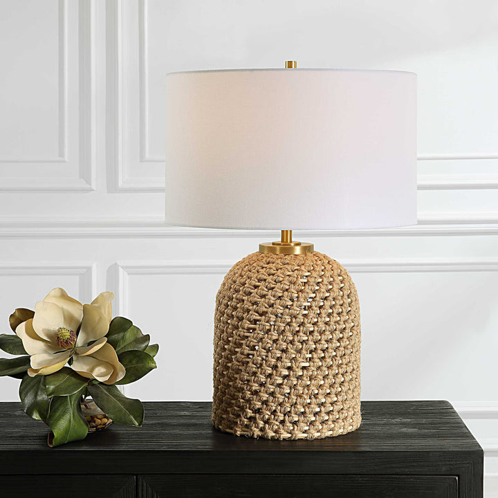 American Home Furniture Uttermost Kendari Rope & Rattan Table Lamp