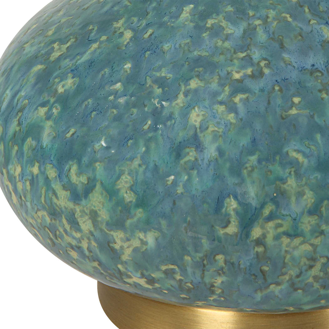 American Home Furniture Uttermost Kaimana Aged Blue Buffet Lamp