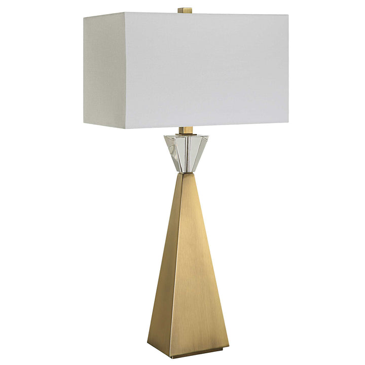 American Home Furniture Uttermost Arete Modern Brass Table Lamp