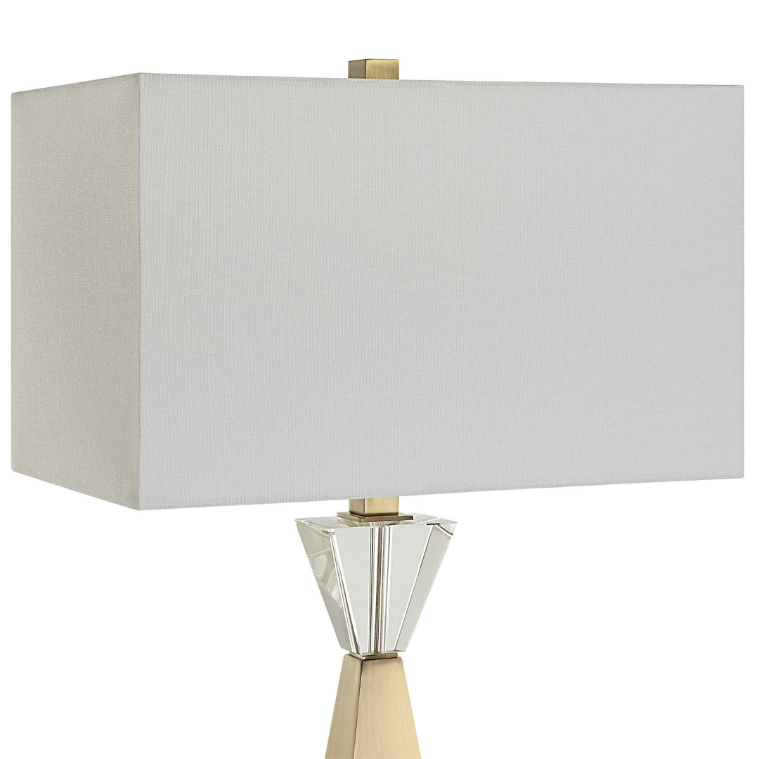 American Home Furniture Uttermost Arete Modern Brass Table Lamp
