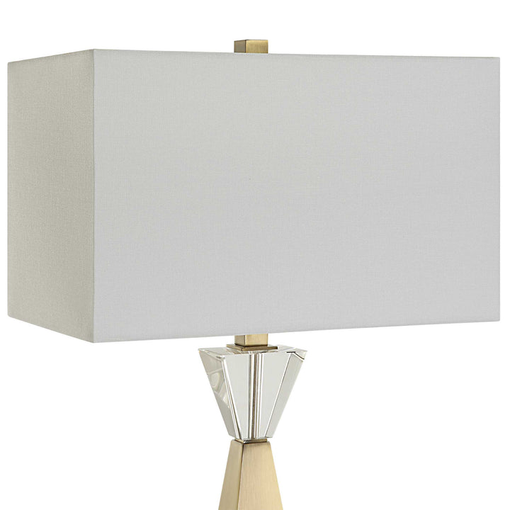 American Home Furniture Uttermost Arete Modern Brass Table Lamp