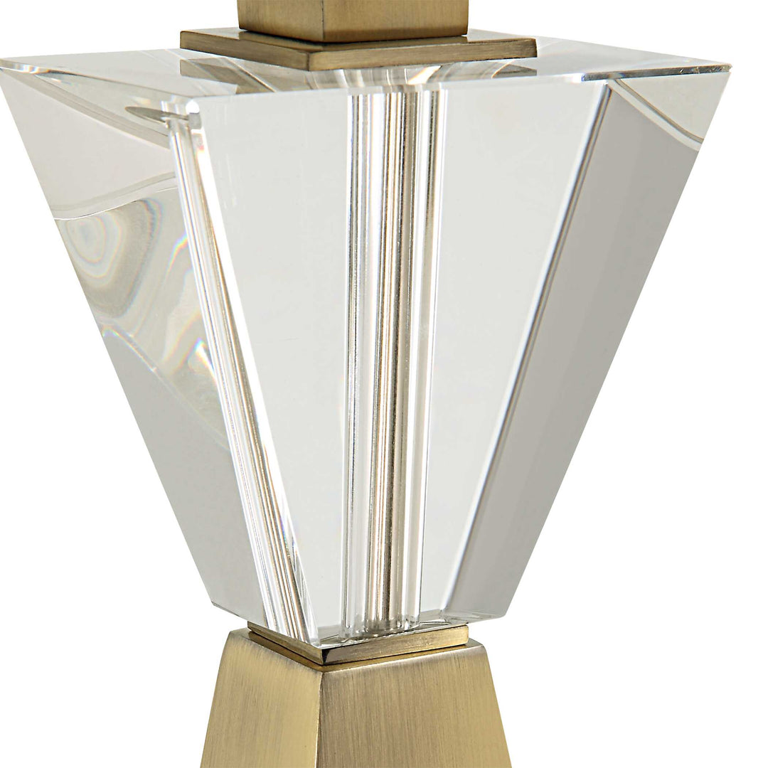 American Home Furniture Uttermost Arete Modern Brass Table Lamp