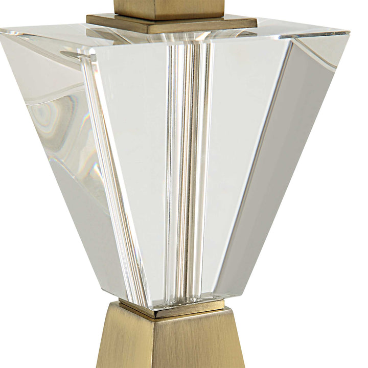 American Home Furniture Uttermost Arete Modern Brass Table Lamp