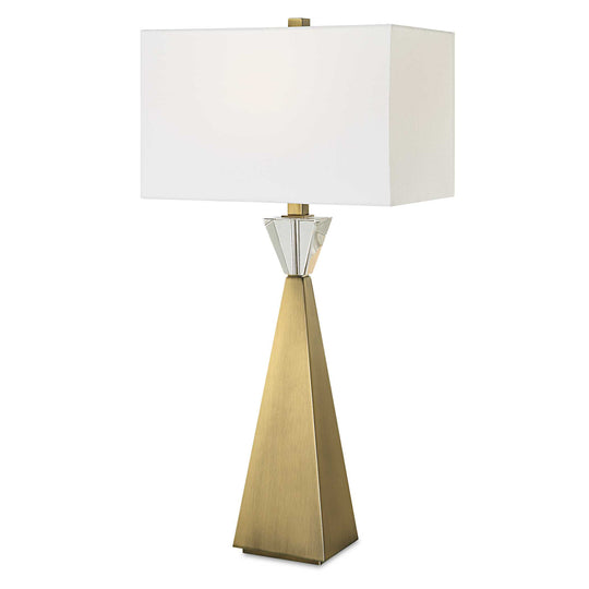American Home Furniture Uttermost Arete Modern Brass Table Lamp