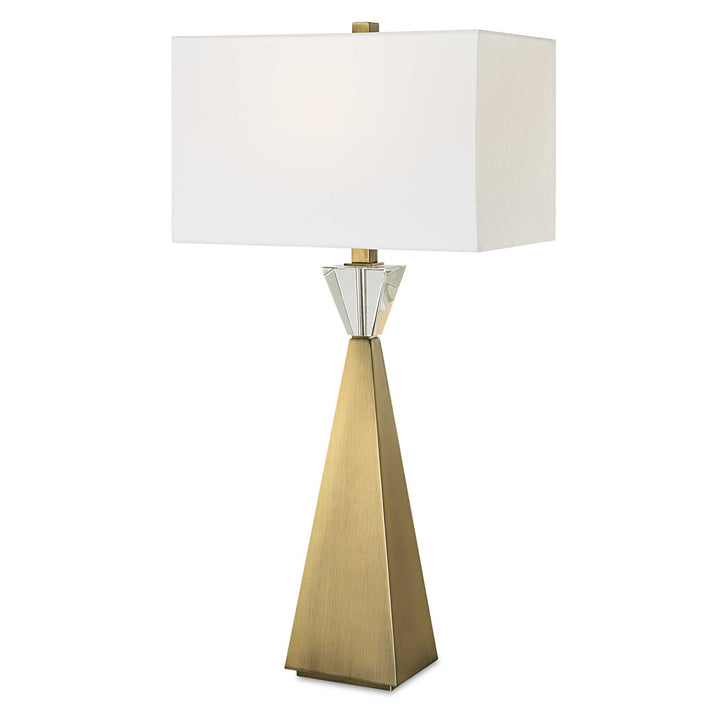 American Home Furniture Uttermost Arete Modern Brass Table Lamp