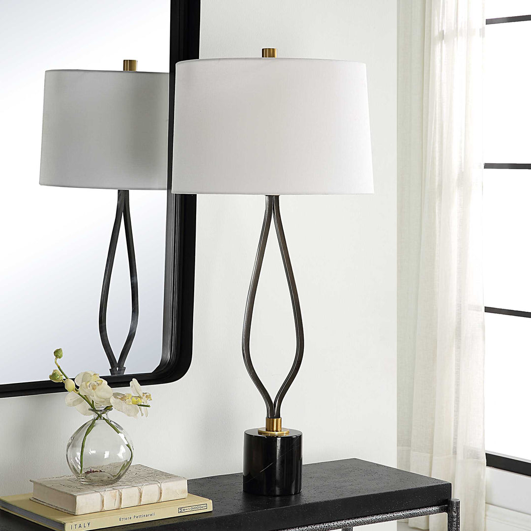 American Home Furniture Uttermost Separate Paths Iron Table Lamp
