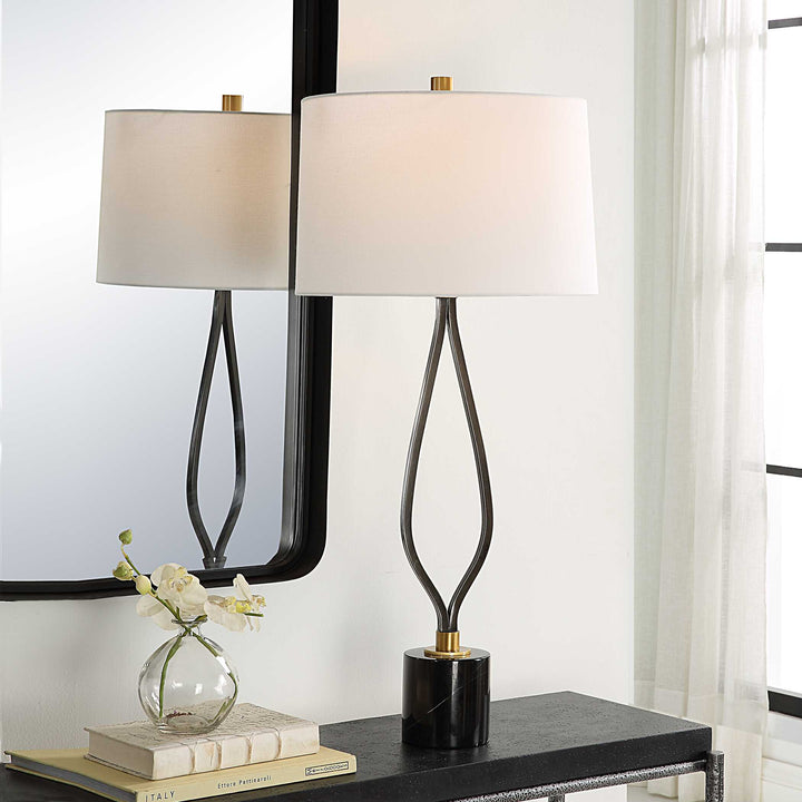 American Home Furniture Uttermost Separate Paths Iron Table Lamp
