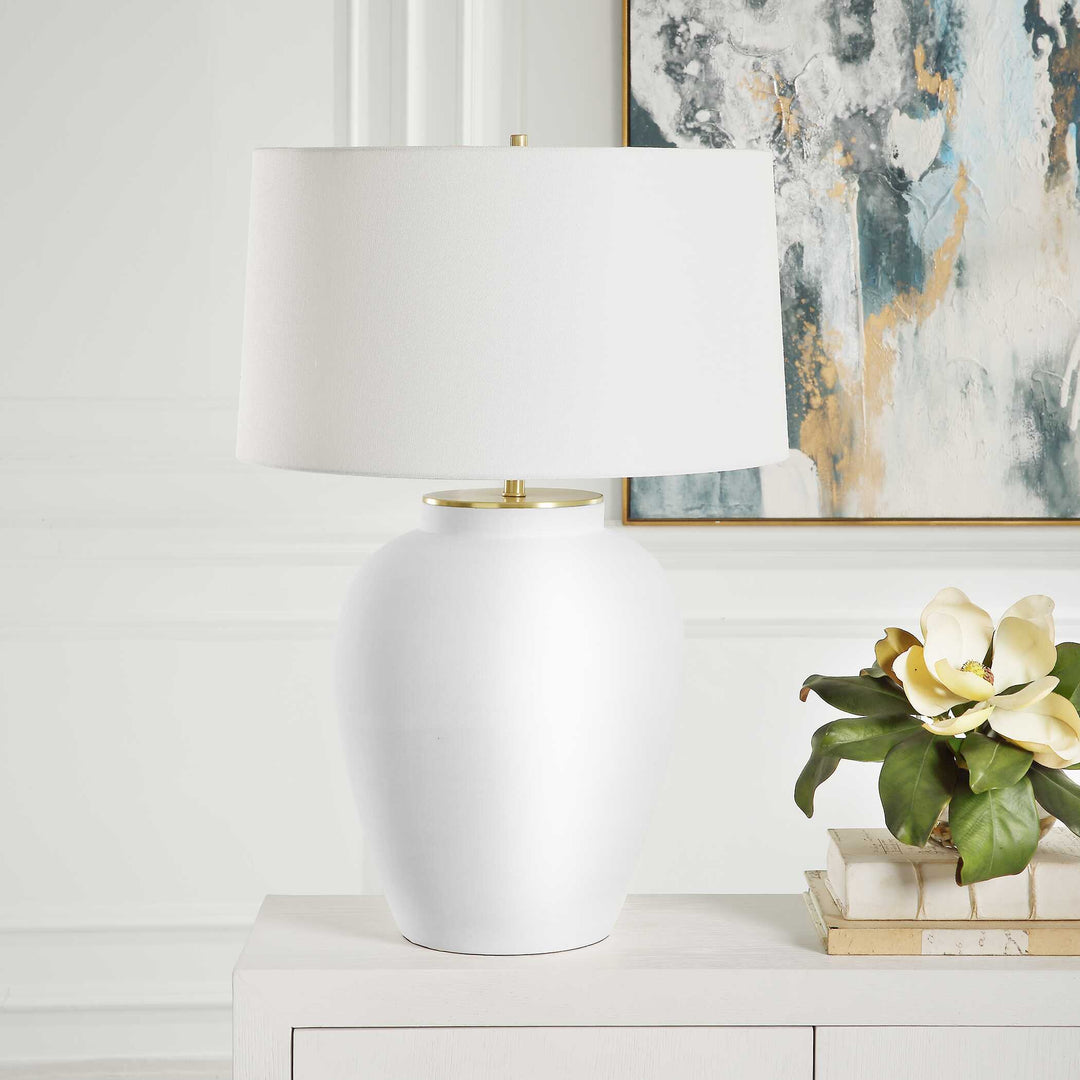 American Home Furniture Uttermost Adelaide White Table Lamp