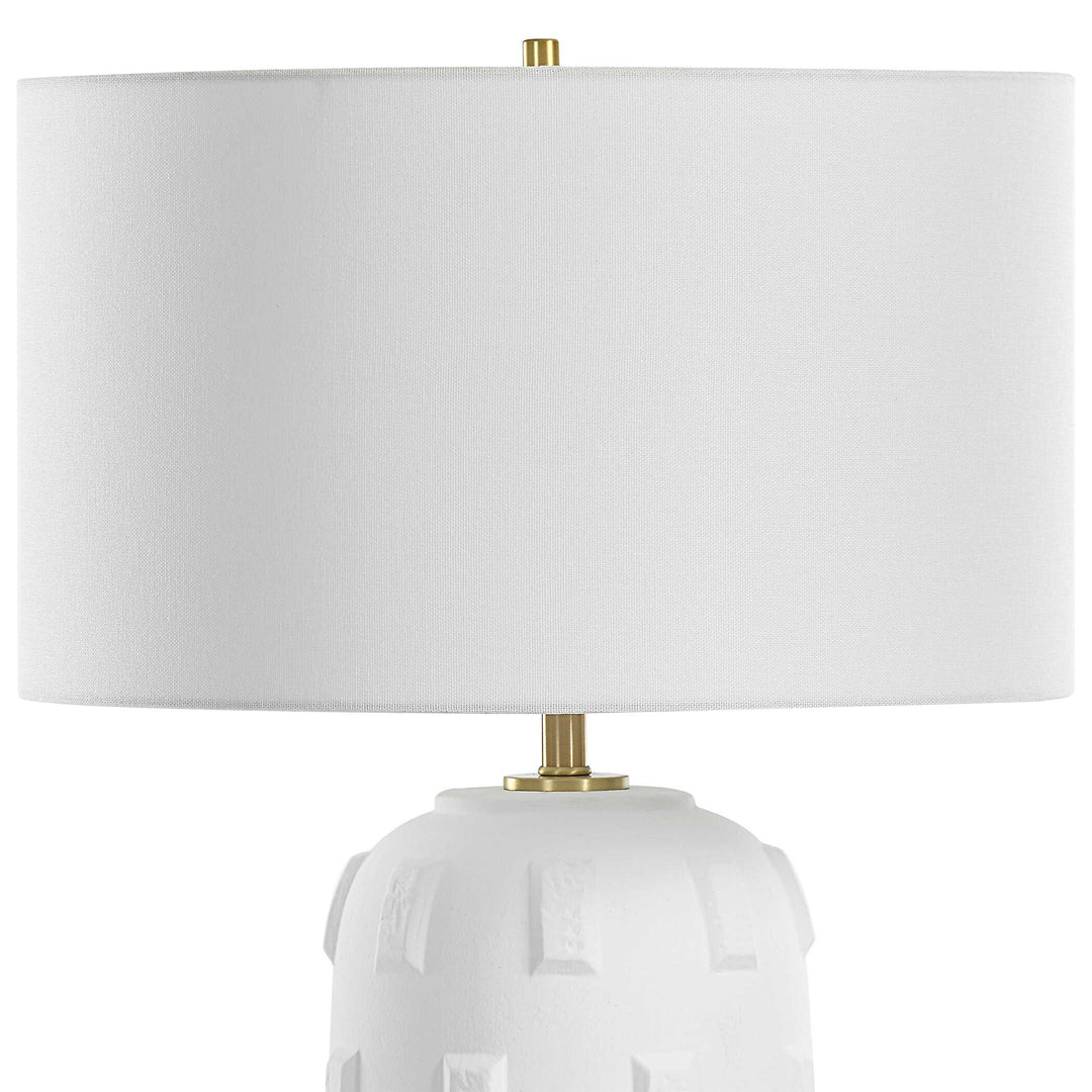American Home Furniture Uttermost Emerie Textured White Table Lamp
