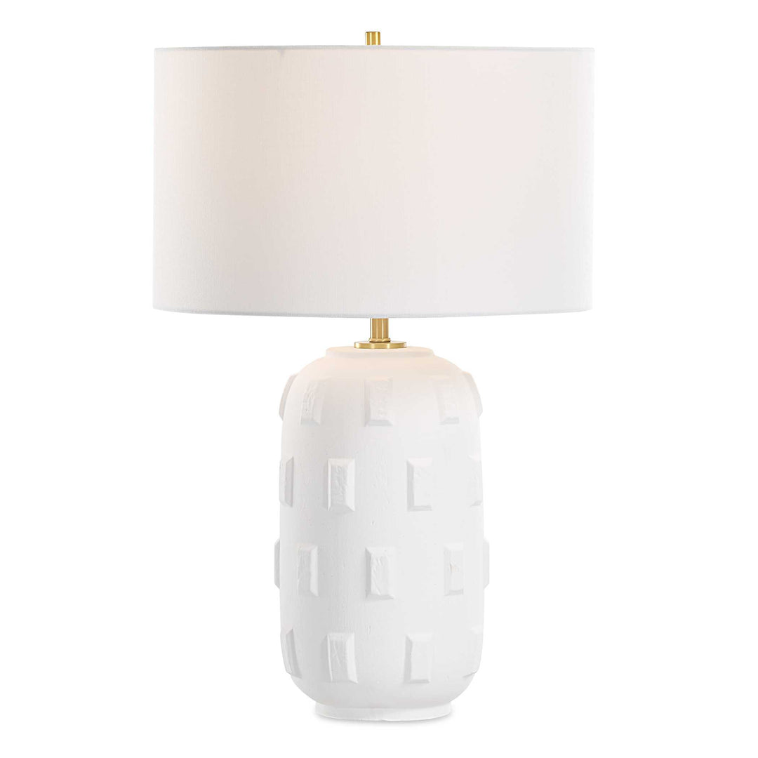 American Home Furniture Uttermost Emerie Textured White Table Lamp