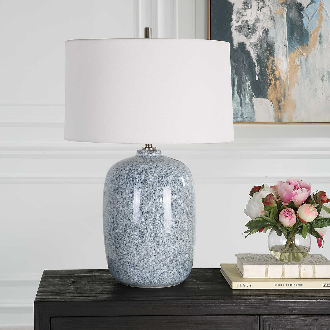 American Home Furniture Uttermost Jubilee Sky Blue Table Lamp