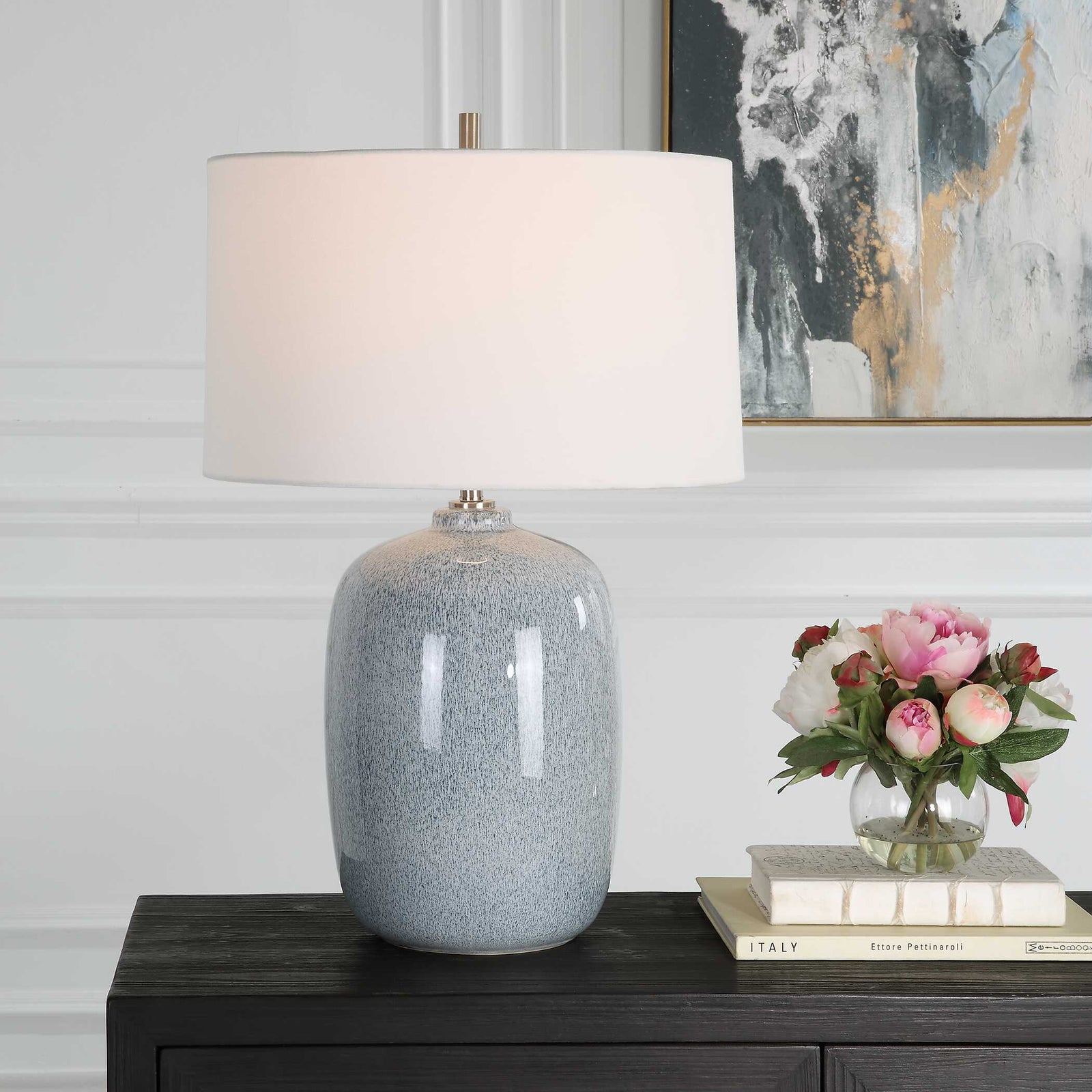American Home Furniture Uttermost Jubilee Sky Blue Table Lamp